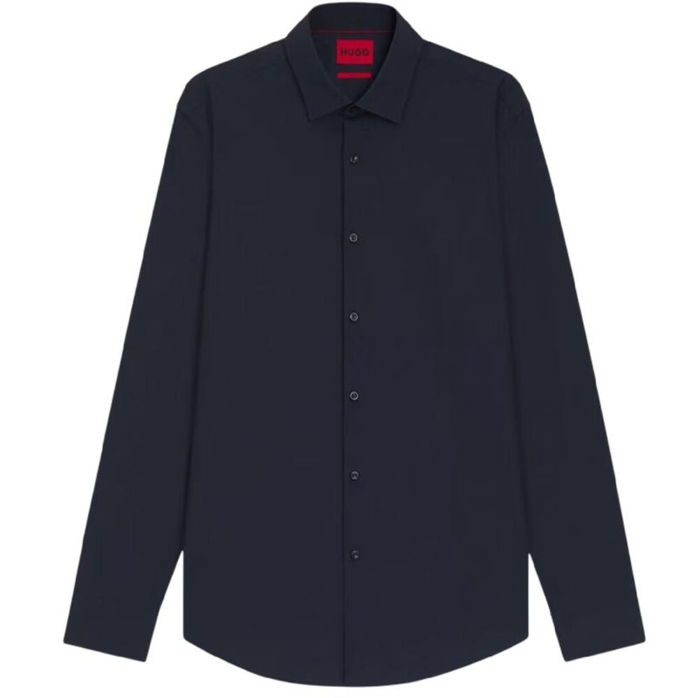 Hugo Mens Plain Long-Sleeved Shirt / Navy